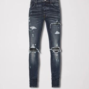MIKE AMIRI DISTRESSED ITALIAN DENIM SKINNY MX1 JEANS